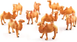 10 Pcs Hand Painted Camel Figurines - Miniature Bactrian Camel Model Statue - Wildlife Table Desktop Figurine Cake Toppers - Home Decor Collection