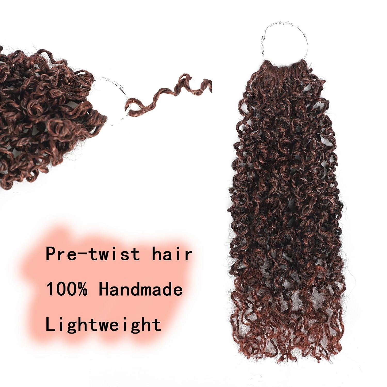 10 Packs Yanky Twist Crochet Braids Hair 10 Inch Pre-Twisted Passion Twist Hair, Ginger Crochet Braiding Hair Spring Twist Crochet Braids Mini Senegalese Twist With Curls T350