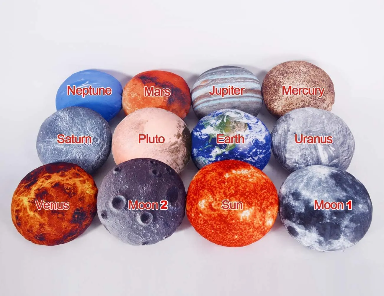 11 Piece Set Space Decor Planet Throw Pillow Covers Solar System Universe Planet Image Decorative Cushion Cover 15X15'' Round Pillow Case Kids Room Decoration Pillows Covers