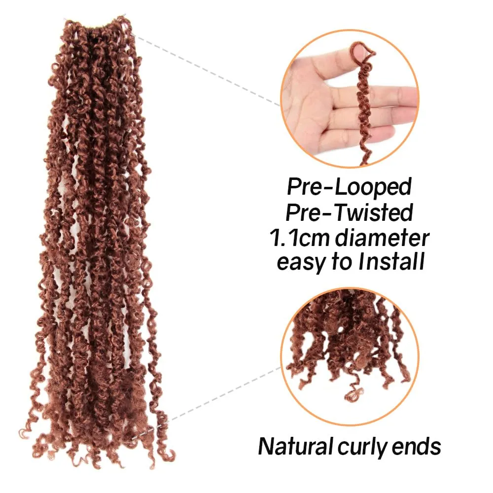 12 Inch 10 Packs Yanky Twist Crochet Hair Pre-twisted Ginger Red Kinky Mini Spring Twist Small Curly Senegalese Twist Braids (350#)