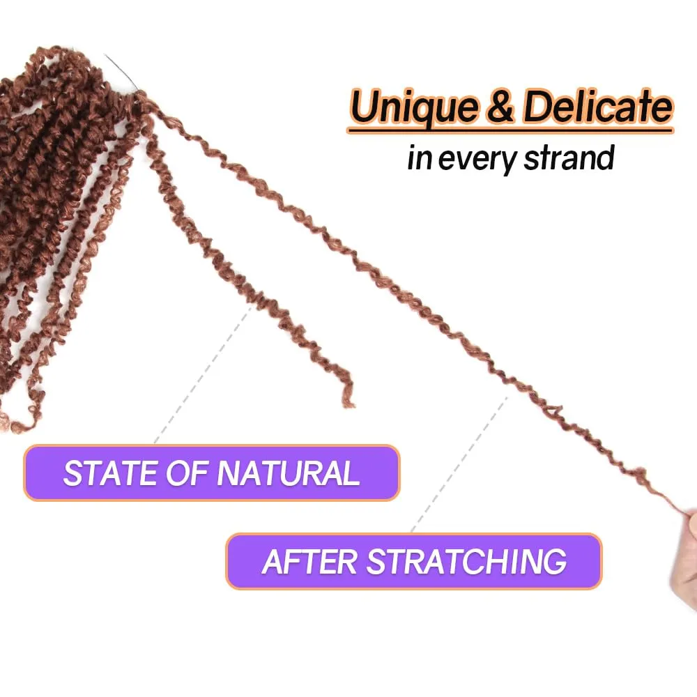 12 Inch 10 Packs Yanky Twist Crochet Hair Pre-twisted Ginger Red Kinky Mini Spring Twist Small Curly Senegalese Twist Braids (350#)