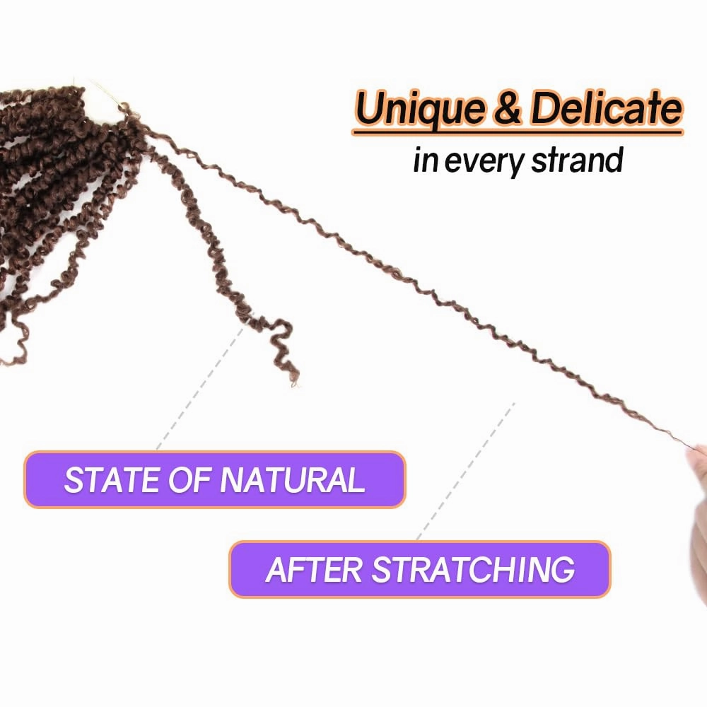 12 Inch 10 Packs Yanky Twist Crochet Hair Pre-twisted Light Brown Kinky Mini Spring Twist Small Curly Senegalese Twist Braids (30#), 30#(Medium Dark Brown)