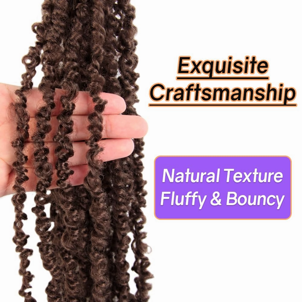 12 Inch 10 Packs Yanky Twist Crochet Hair Pre-twisted Light Brown Kinky Mini Spring Twist Small Curly Senegalese Twist Braids (30#), 30#(Medium Dark Brown)