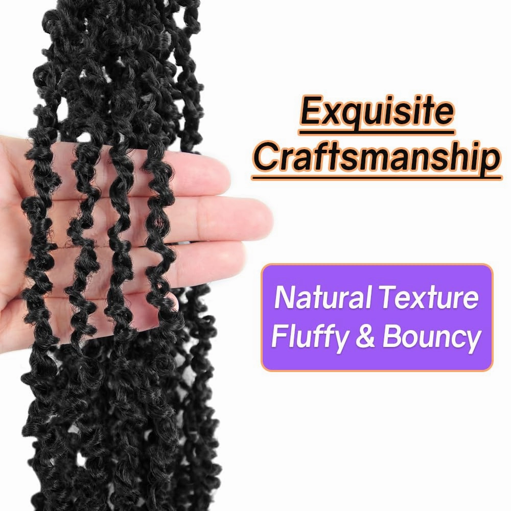 12 Inch 10 Packs Yanky Twist Crochet Hair Pre-twisted Natural Black Kinky Mini Spring Twist Small Curly Senegalese Twist Braids (1B)