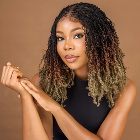 14 Inch 10 Packs Yanky Twist Crochet Hair Pre-twisted 3 Tones Ombre Brown Kinky Mini Spring Twist Small Curly Senegalese Twist Braids (OT30/27-10P)