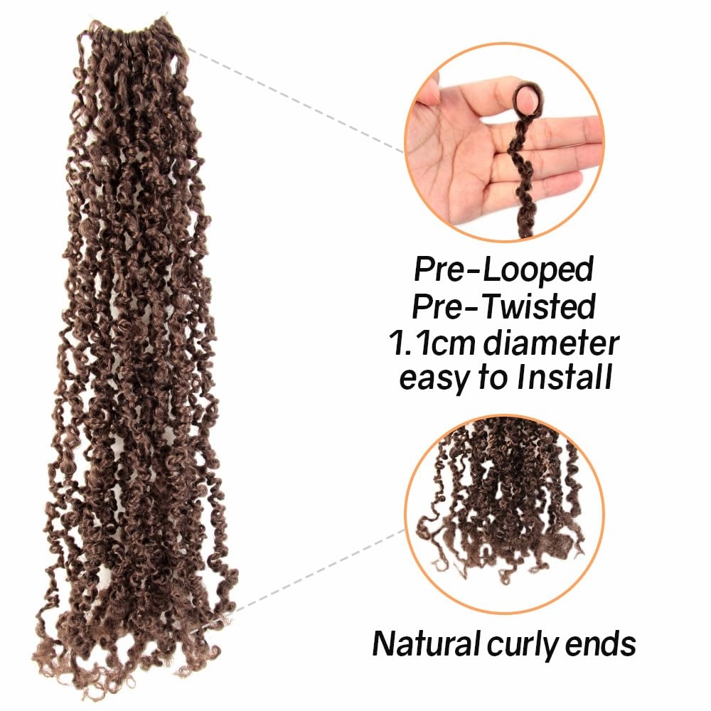 14 Inch 10 Packs Yanky Twist Crochet Hair Pre-twisted Light Brown Kinky Mini Spring Twist Small Curly Senegalese Twist Braids (30#)