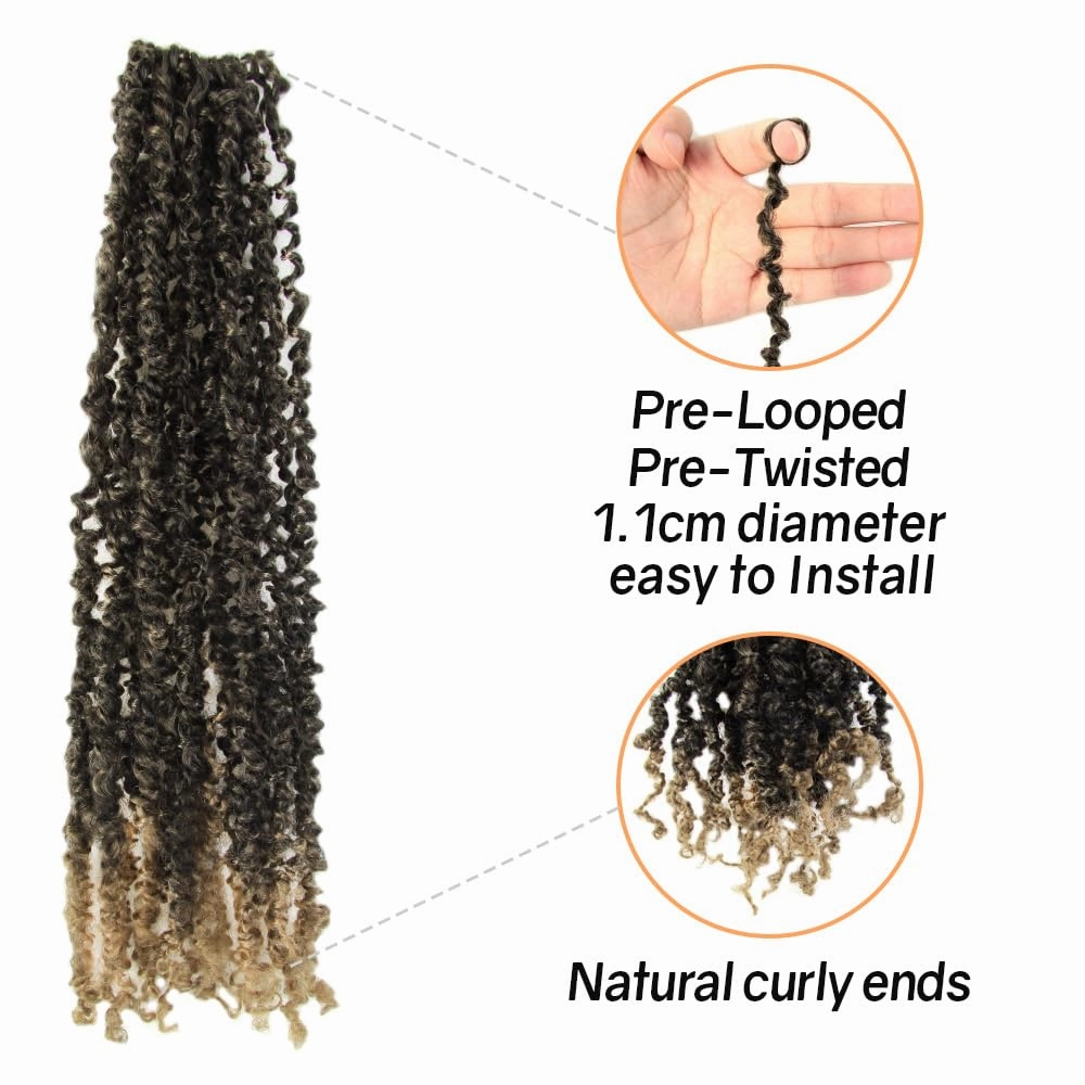 14 Inch 10 Packs Yanky Twist Crochet Hair Pre-twisted Ombre Honey Blonde Kinky Mini Spring Twist Small Curly Senegalese Twist Braids (T27)