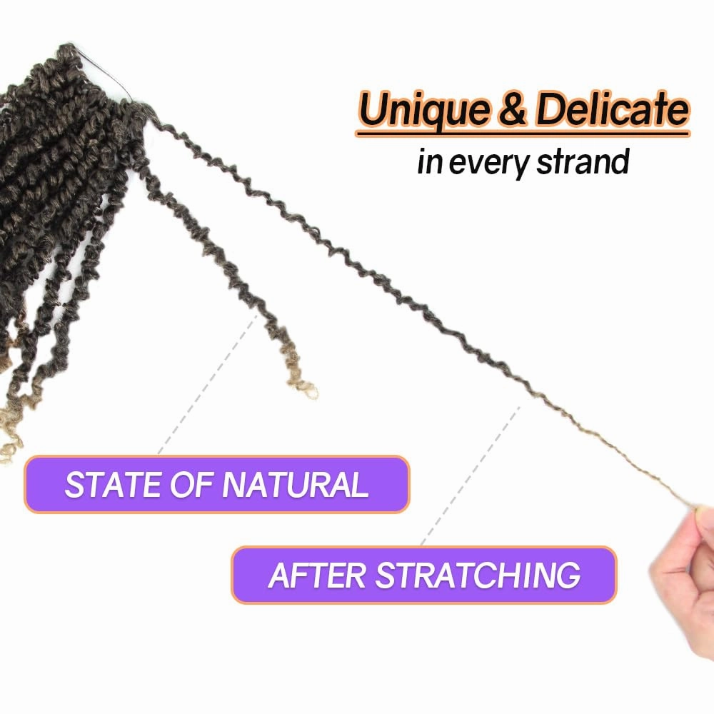 14 Inch 10 Packs Yanky Twist Crochet Hair Pre-twisted Ombre Honey Blonde Kinky Mini Spring Twist Small Curly Senegalese Twist Braids (T27)