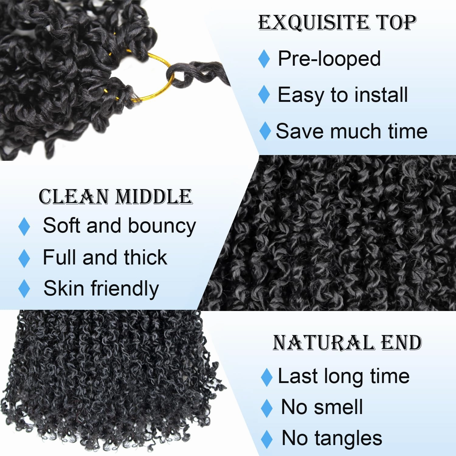 14 Inch 9 Packs Yanky Twist Crochet Hair Pre-Twisted Curly Braiding Hair Extensions Pre-looped Senegalese Twist Braids Synthetic Curly Crochet Hair For Black Women(14inch, 9pack, 1b)