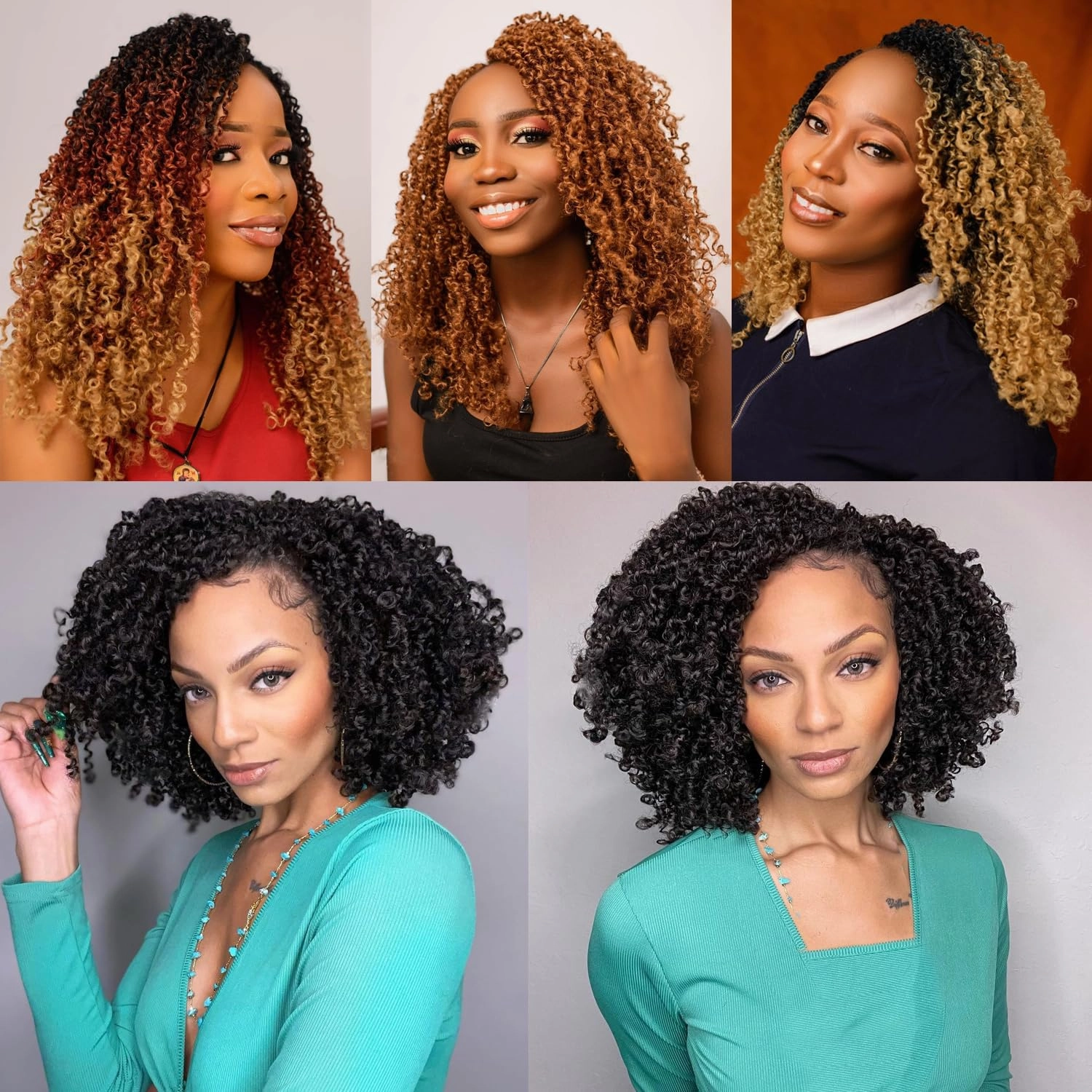 14 Inch 9 Packs Yanky Twist Crochet Hair Pre-Twisted Curly Braiding Hair Extensions Pre-looped Senegalese Twist Braids Synthetic Curly Crochet Hair For Black Women(14inch, 9pack, 1b)