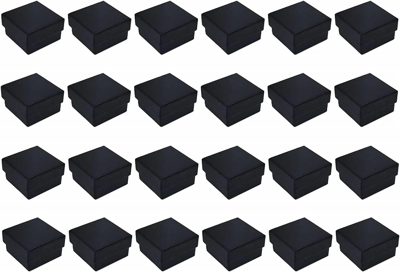 24pcs Black Cube Hard Cardboard Small Gift Box for Ring Earring Jewelry（2"x 2"）