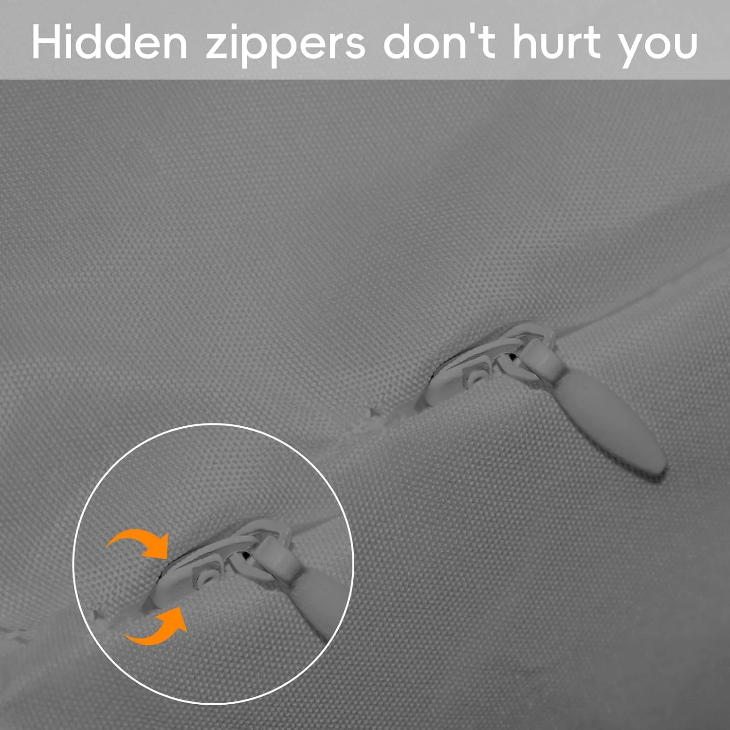 2pcs Pillowcase for Cube Pillow with Hidden Zip，Pillowcase ONLY，Cube Pillow case（24"x12"x5.5"，Grey）
