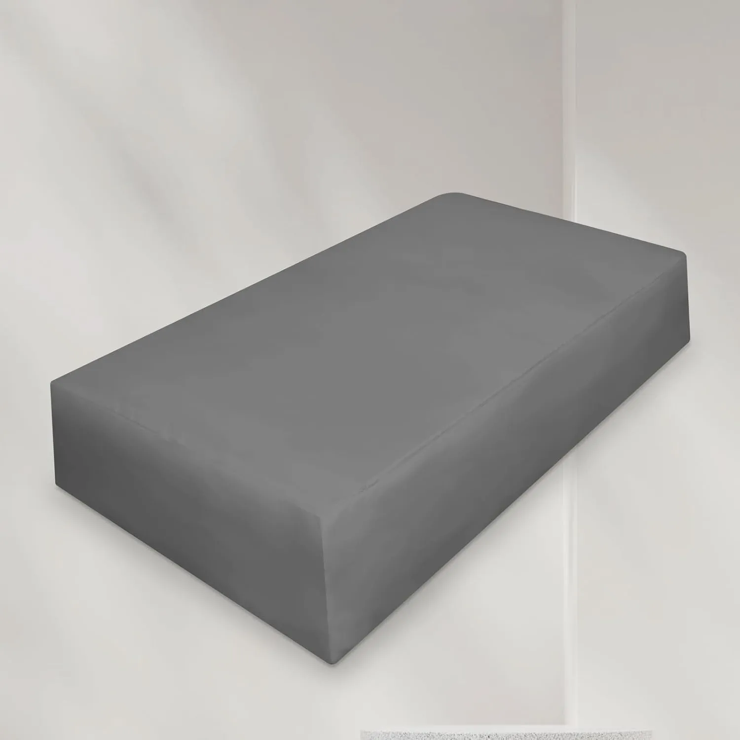 2pcs Pillowcase for Cube Pillow with Hidden Zip，Pillowcase ONLY，Cube Pillow case（24"x12"x5.5"，Grey）