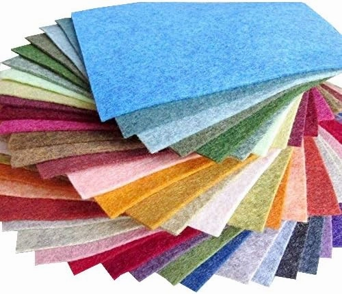 38 Piece Merino Wool Blend Felt - Heathered Colors - Made in USA - OTR Felt (6X6 inches)