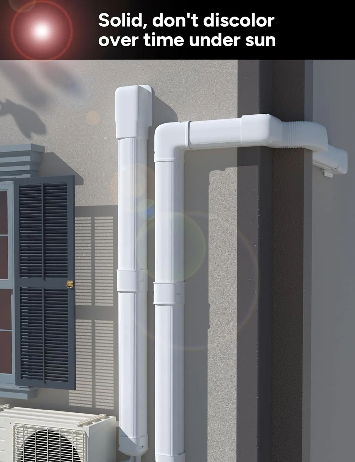4'' 26Ft Mini Split Line Set Cover Kit for Minisplit Ductless Linset Air Conditioners and Heat Pumps, Central AC Decorative Upgraded UV-Proof Strong & Durability PVC Pipe