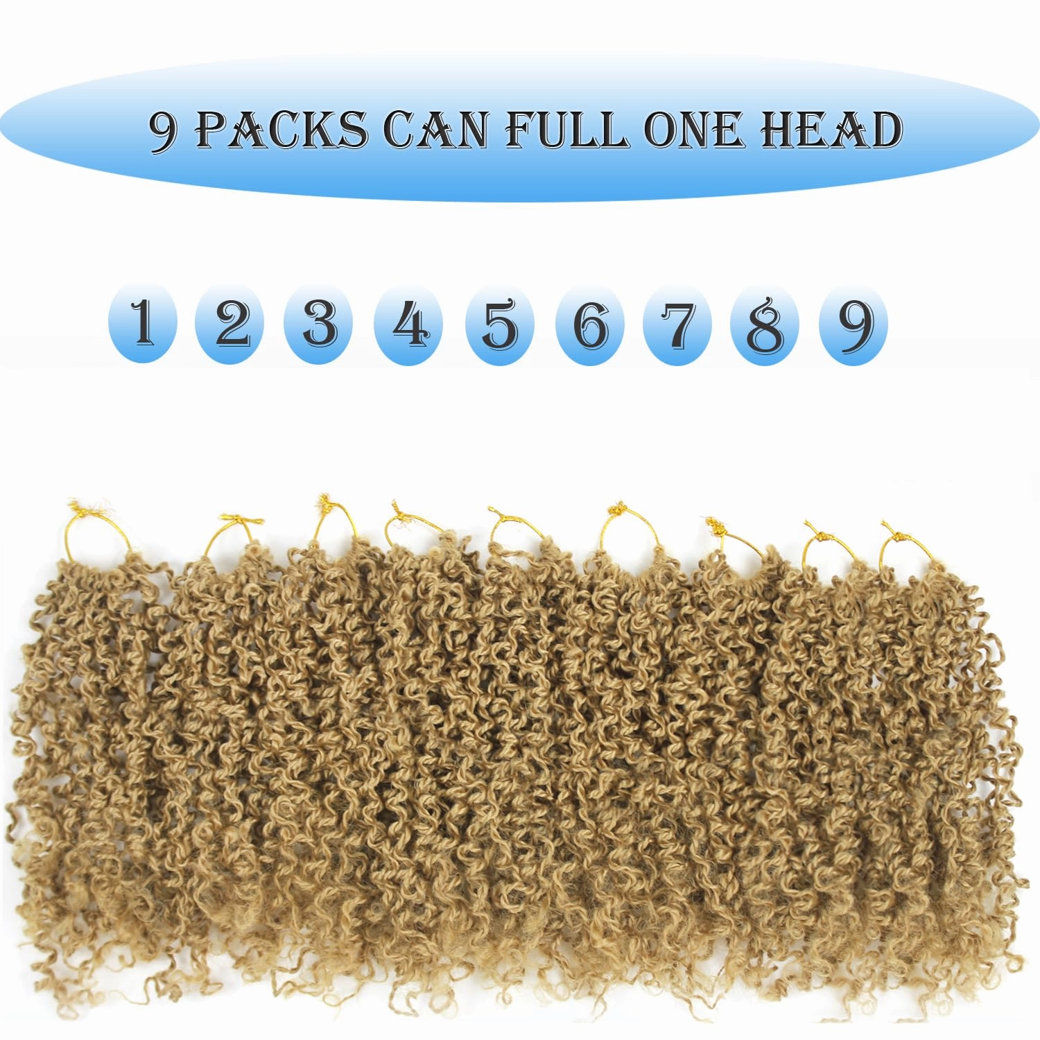 8 Inch 9 Packs Yanky Twist Crochet Hair Pre-Twisted Curly Braiding Hair Extensions Pre-looped Senegalese Twist Braids Synthetic Curly Crochet Hair For Black Women(8inch, 9pack, 27#)