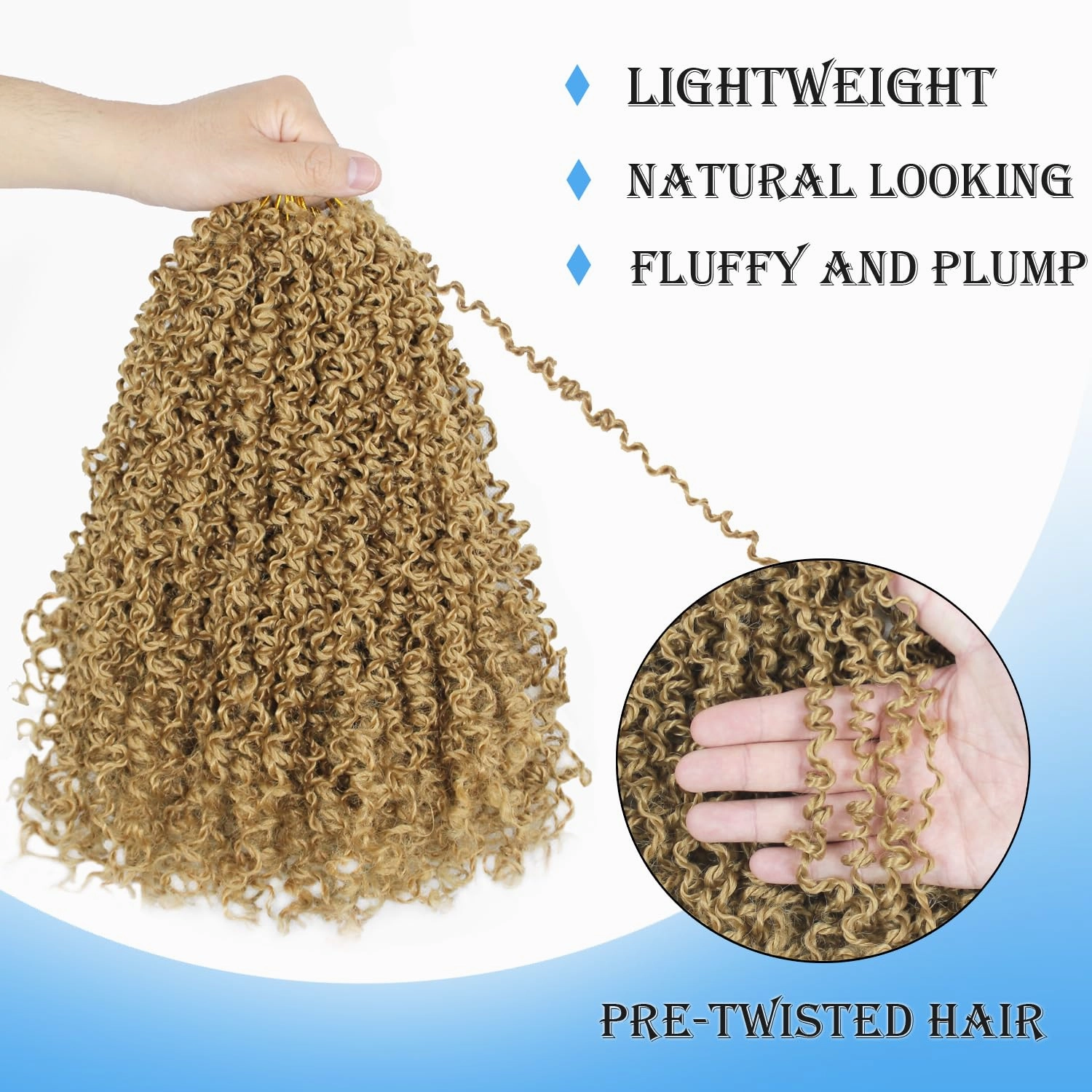 8 Inch 9 Packs Yanky Twist Crochet Hair Pre-Twisted Curly Braiding Hair Extensions Pre-looped Senegalese Twist Braids Synthetic Curly Crochet Hair For Black Women(8inch, 9pack, 27#)