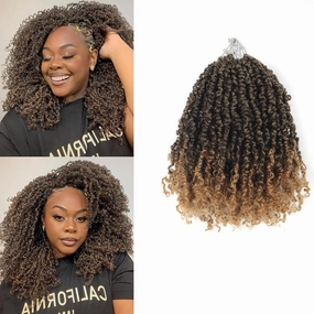 9 Packs Yanky Twist Crochet Hair 14 inch Pre-twisted Passion Twist Crochet Hair Micro Spring Twist Crochet Hair Extensions Suitable for black women.(T27#, 14 Inch (Pack of 9))