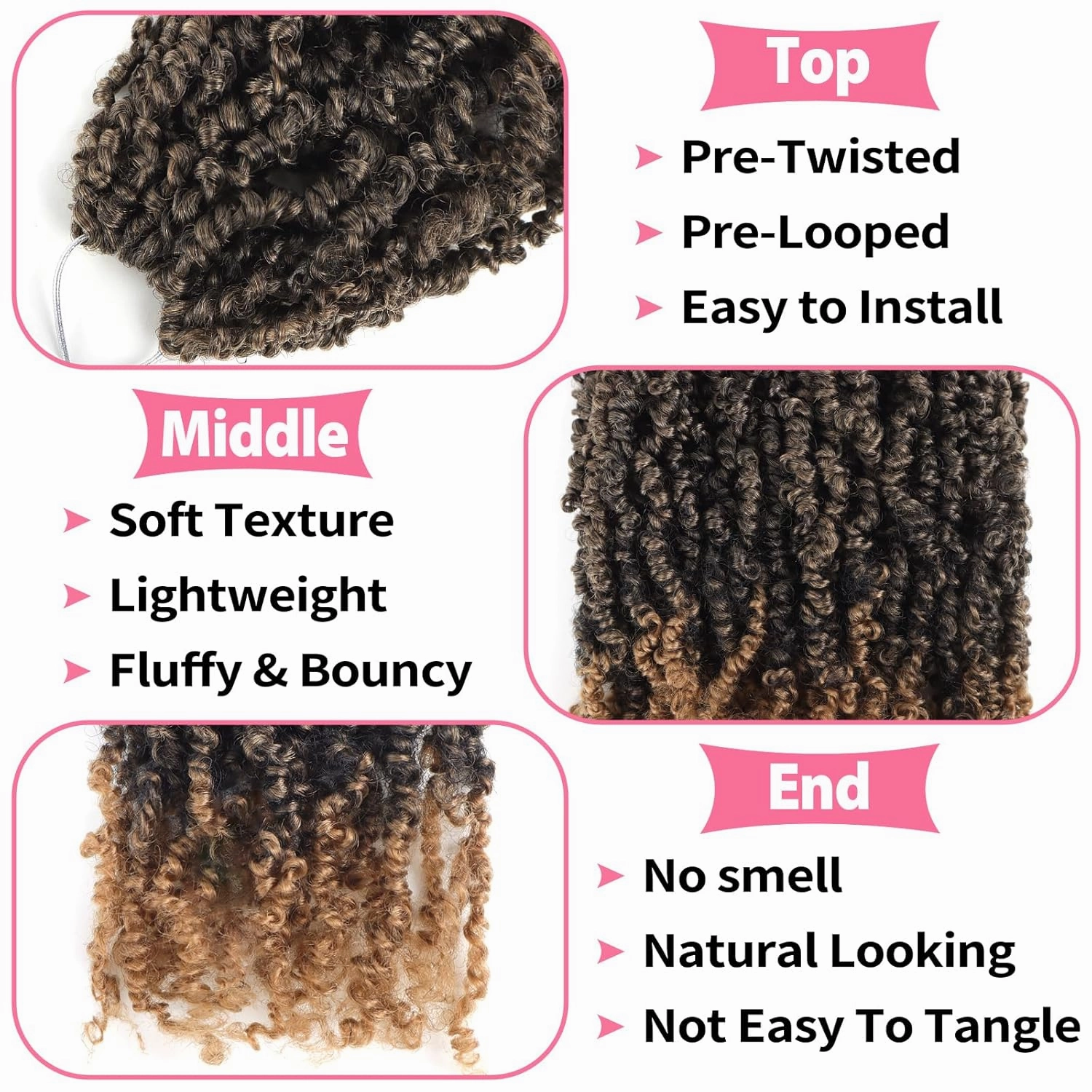 9 Packs Yanky Twist Crochet Hair 14 inch Pre-twisted Passion Twist Crochet Hair Micro Spring Twist Crochet Hair Extensions Suitable for black women.(T27#, 14 Inch (Pack of 9))