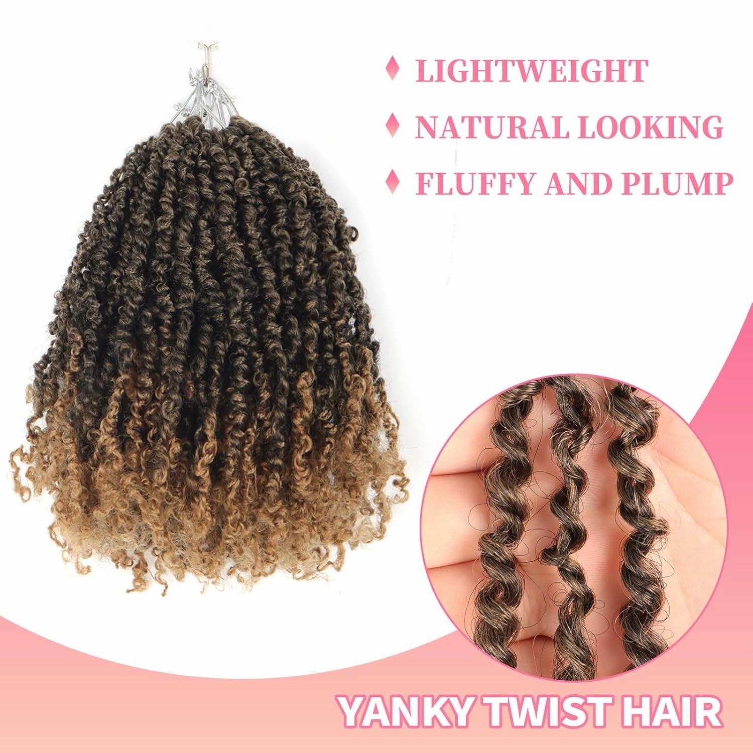 9 Packs Yanky Twist Crochet Hair 14 inch Pre-twisted Passion Twist Crochet Hair Micro Spring Twist Crochet Hair Extensions Suitable for black women.(T27#, 14 Inch (Pack of 9))