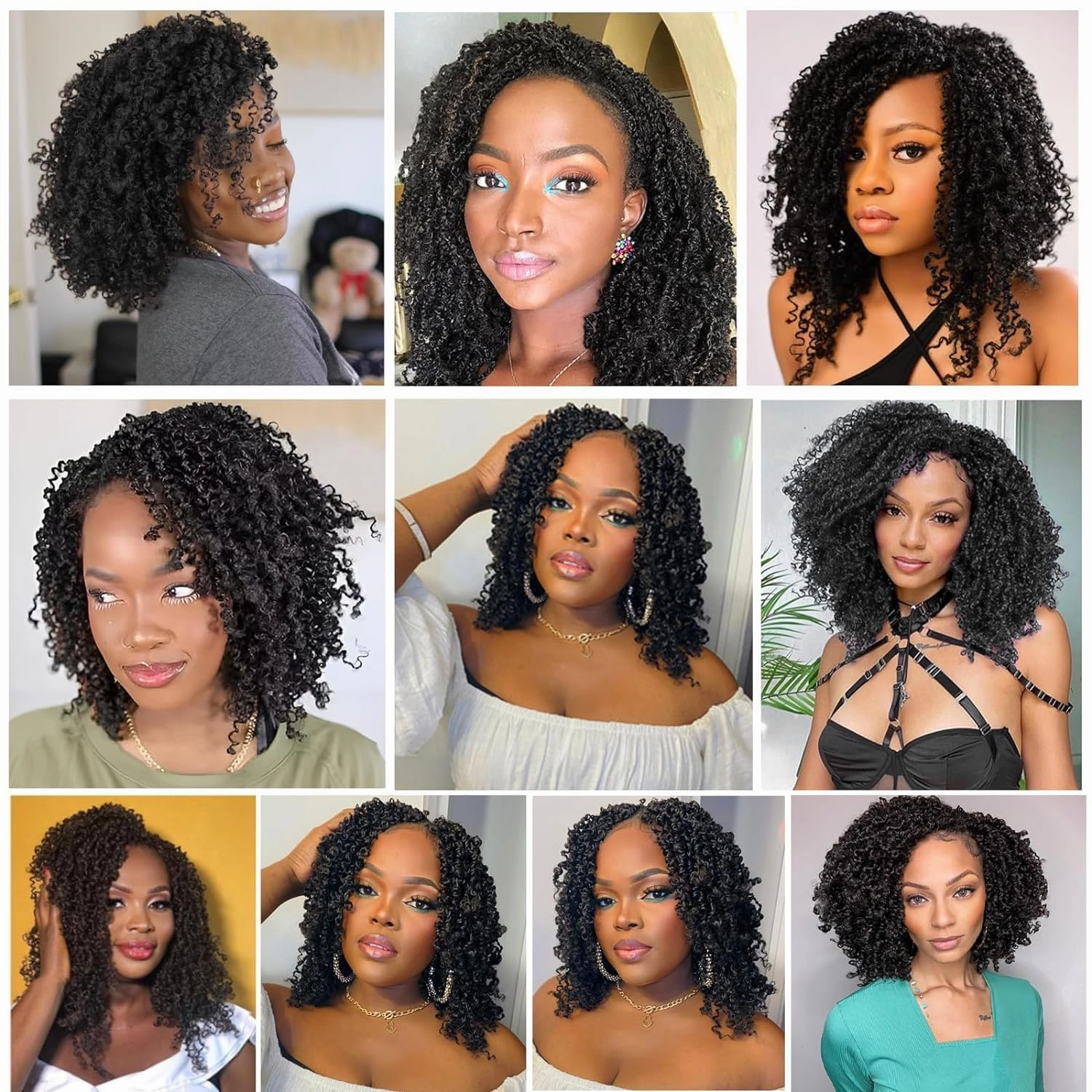 9 Packs Yanky Twist Crochet Hair 16 inch Pre-twisted Passion Twist Crochet Hair Micro Spring Twist Crochet Hair Extensions Suitable for black women.(1B, 16 Inch (Pack of 9))
