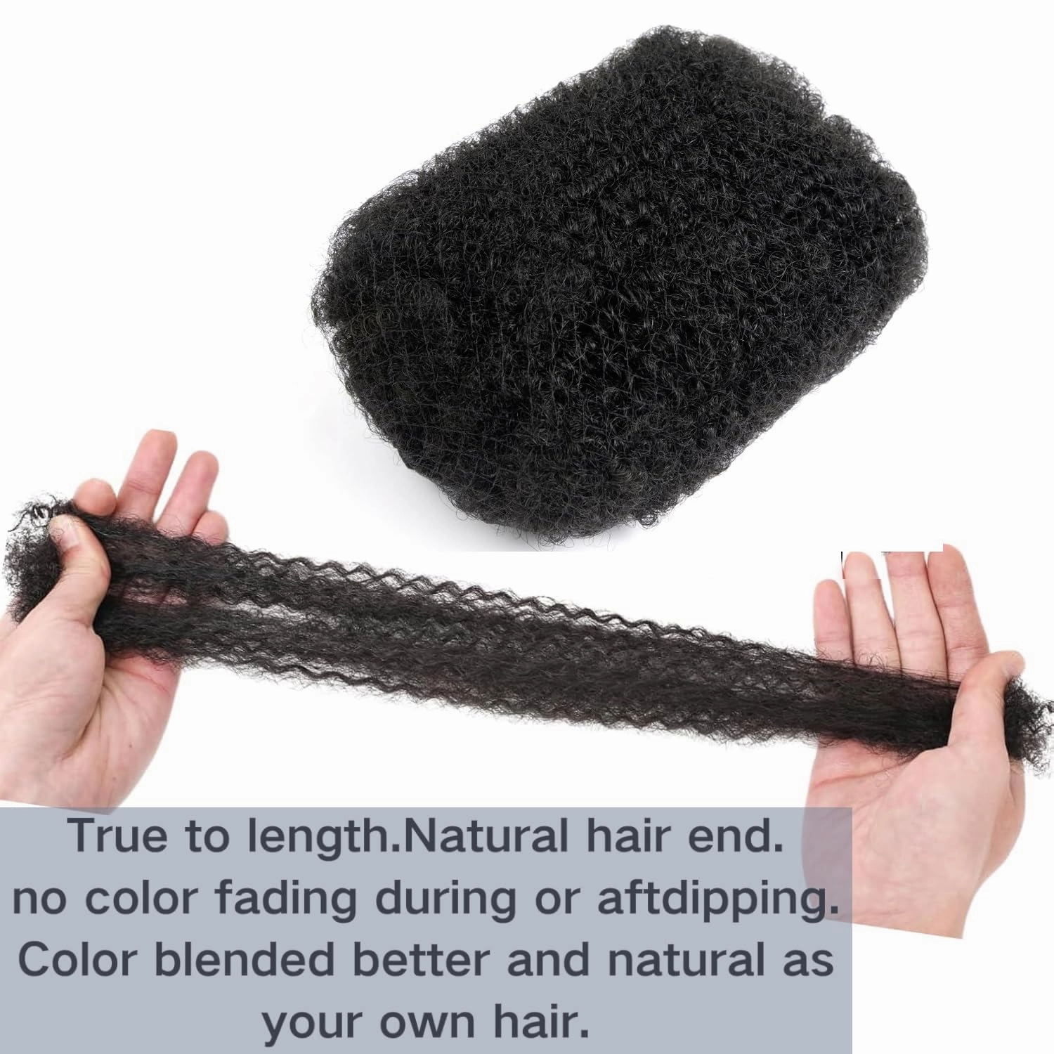 Afro Kinkys Bulk Human Hair 100% Human Hair Soft 4C for Mini Twist, Braiding, Loc Extensions & Crochet, Kinky Curly Hair Bundles,Natural Afro Bulk for Dreadlocks Black,8inch 30g/Pack