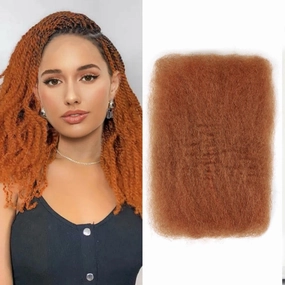Afro Kinkys Bulk Human Hair, 12 inch 4c Curly Hair for Permanent Sister Locs/Mini Twists/Braids/Repair Can Dye and Bleach(50 Gram),#350