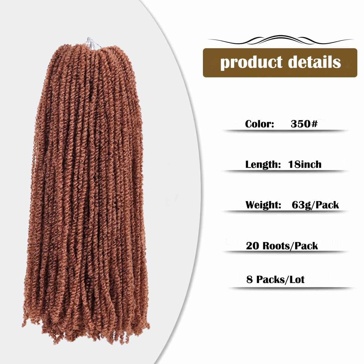Aipin Pre-Twisted Passion Twist Hair mini Yanky Passion Twist Crochet Hair(18 nch 8Pack 350#)