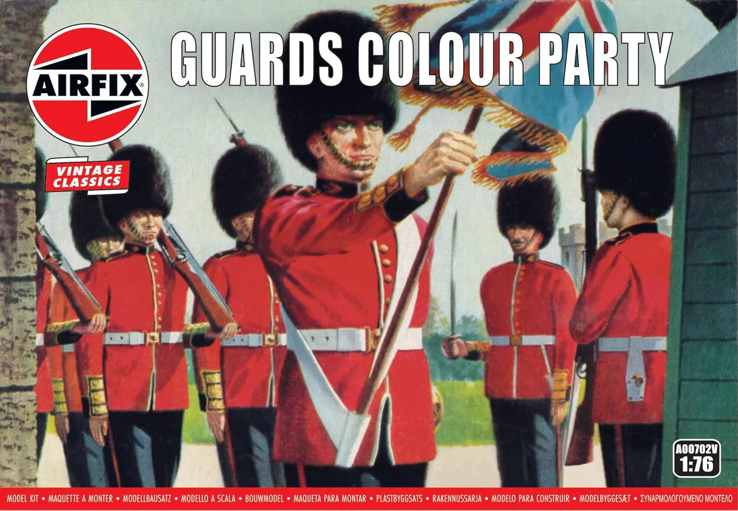Airfix Mini Army Figures - A00702V Guards Colour Party - Military Figurines, Plastic Soldiers for Adults & Children 14 , Sets Includes 42 Unpainted Soldier Toys - War Games Miniatures