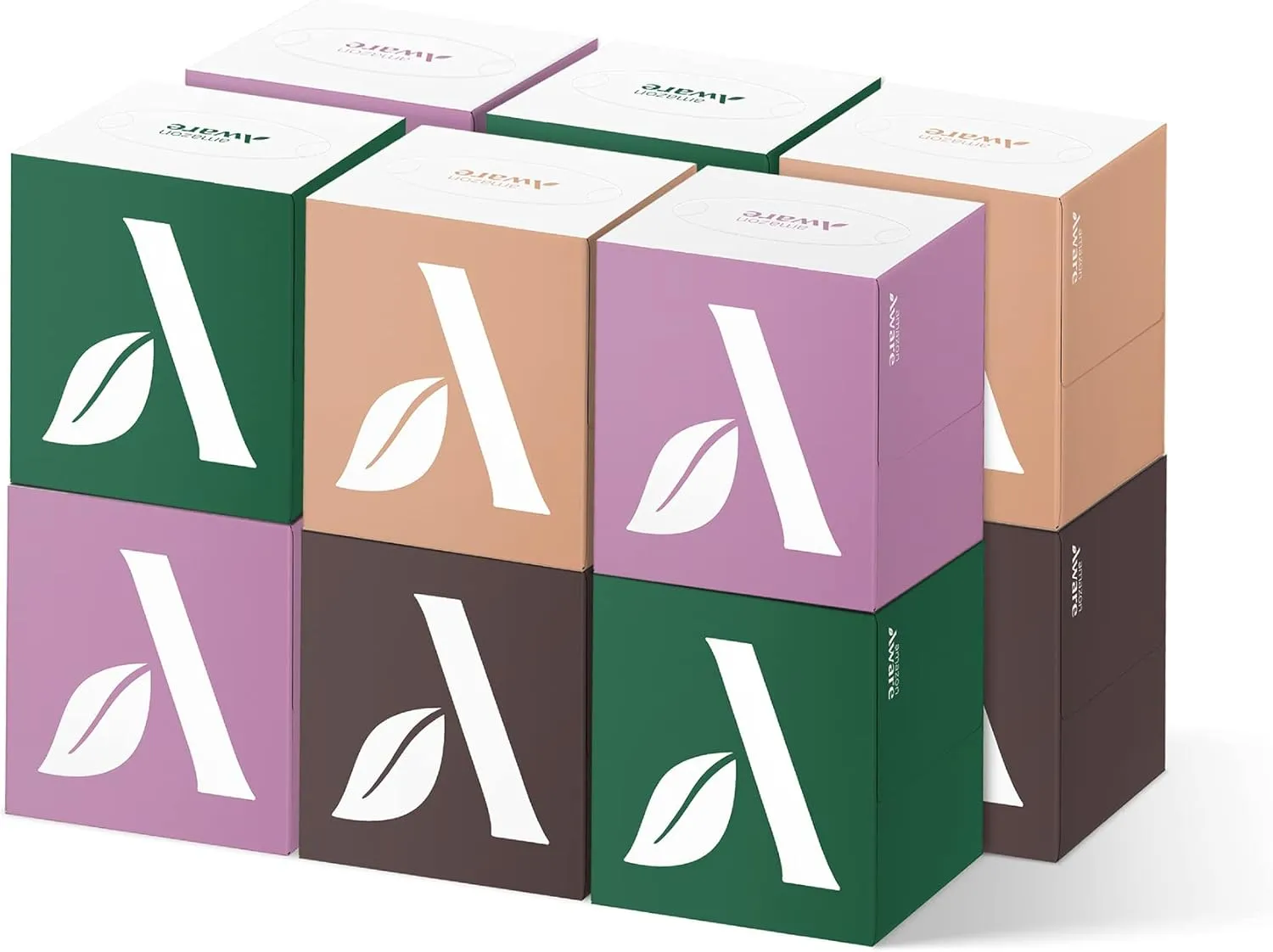 Amazon Aware Bamboo Facial Tissue Cube Boxes, 3-Ply, 12 Pack, 60 Sheets Per Box, 720 Per Pack