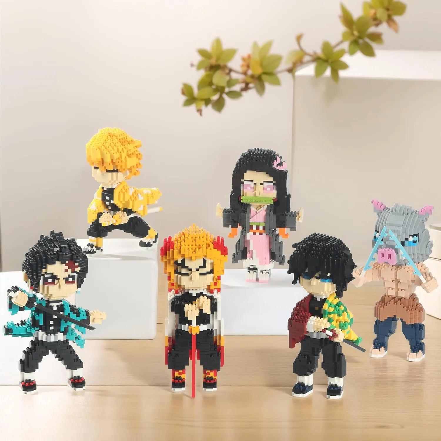 Anime Demon Figure Micro Mini Building Set Slayer Rengoku Kyoujurou Building Block Toy for Adult-1383pcs