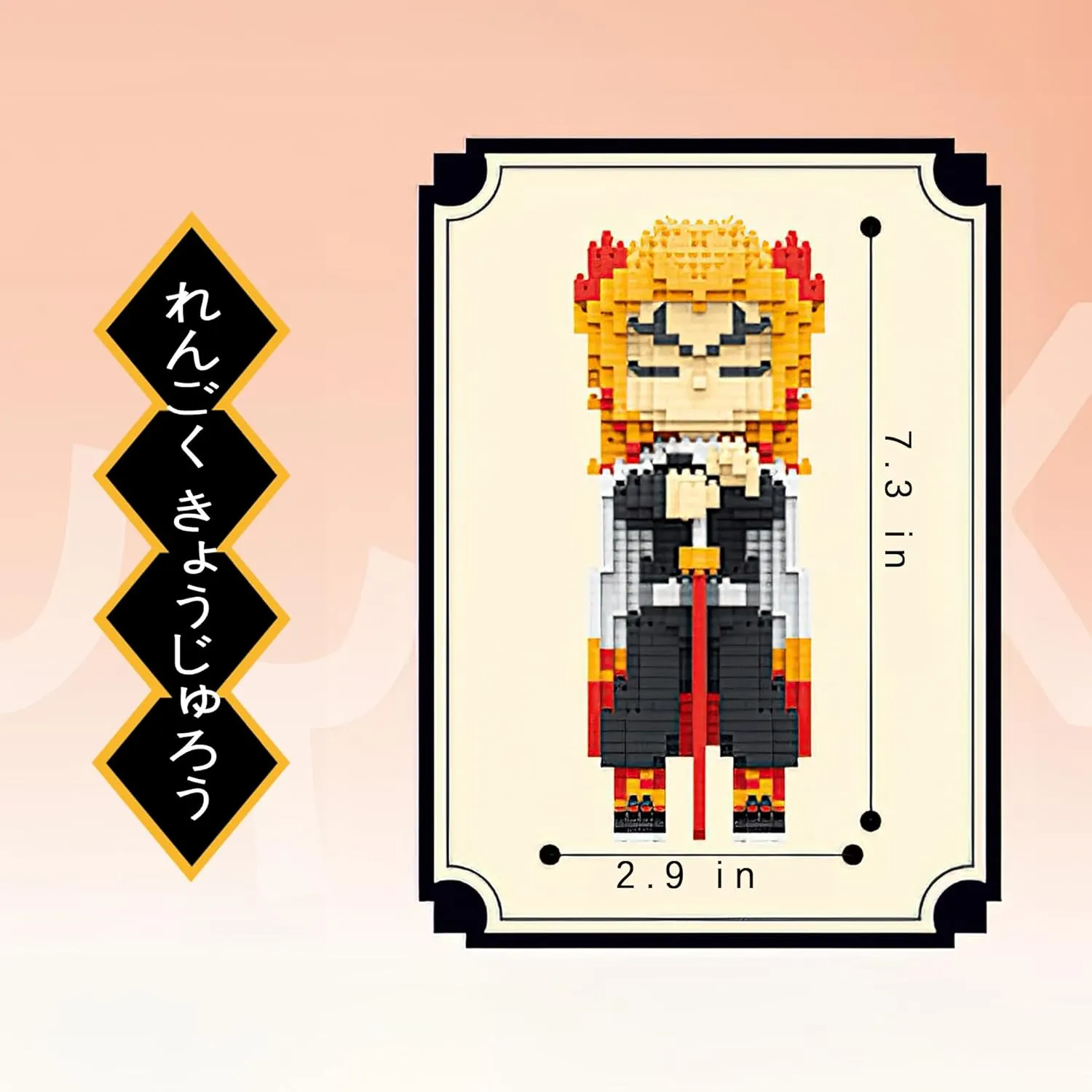 Anime Demon Figure Micro Mini Building Set Slayer Rengoku Kyoujurou Building Block Toy for Adult-1383pcs