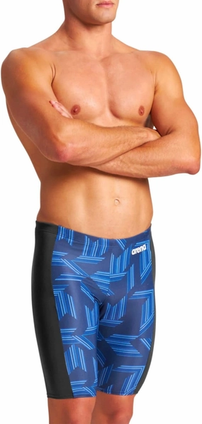 ARENA Puzzled Athletic Swim Jammers for Men Competitive Racing, Training, Quick Dry, Compression, Chlorine Resistant Swimsuit