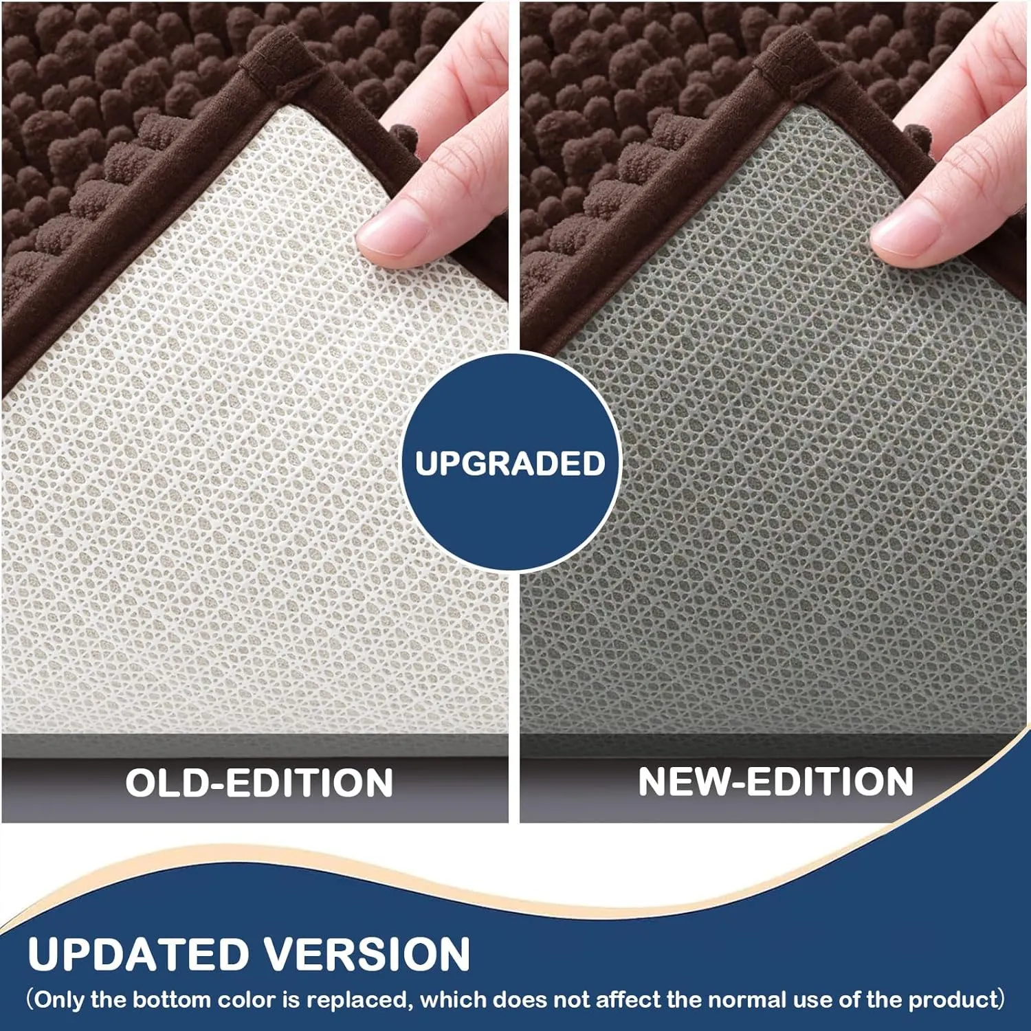 Arotive Luxury Chenille Bathroom Rug Mat, Extra Soft Thick Absorbent Shaggy Bath Rugs, Non-Slip Machine Wash Dry, Plush Bath Mats for Bathroom, Shower and Tub, 30x17, Brown
