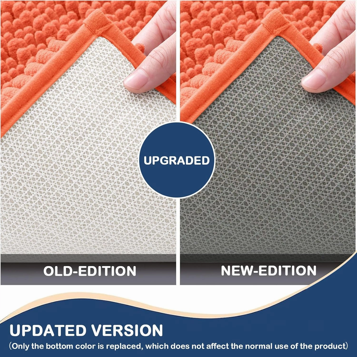 Arotive Luxury Chenille Bathroom Rug Mat, Extra Soft Thick Absorbent Shaggy Bath Rugs, Non-Slip Machine Wash Dry, Plush Bath Mats for Bathroom, Shower and Tub, 24x16, Coral