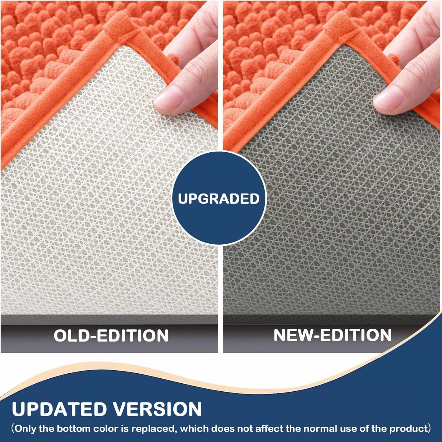 Arotive Luxury Chenille Bathroom Rug Mat, Extra Soft Thick Absorbent Shaggy Bath Rugs, Non-Slip Machine Wash Dry, Plush Bath Mats for Bathroom, Shower and Tub, 24x16, Coral