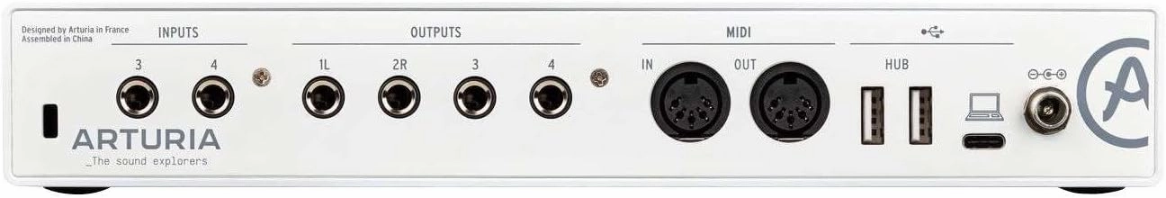 Arturia - MiniFuse 4 - Compact USB Audio & MIDI Interface with Creative Software for Recording, Production, Podcasting, Guitar - White