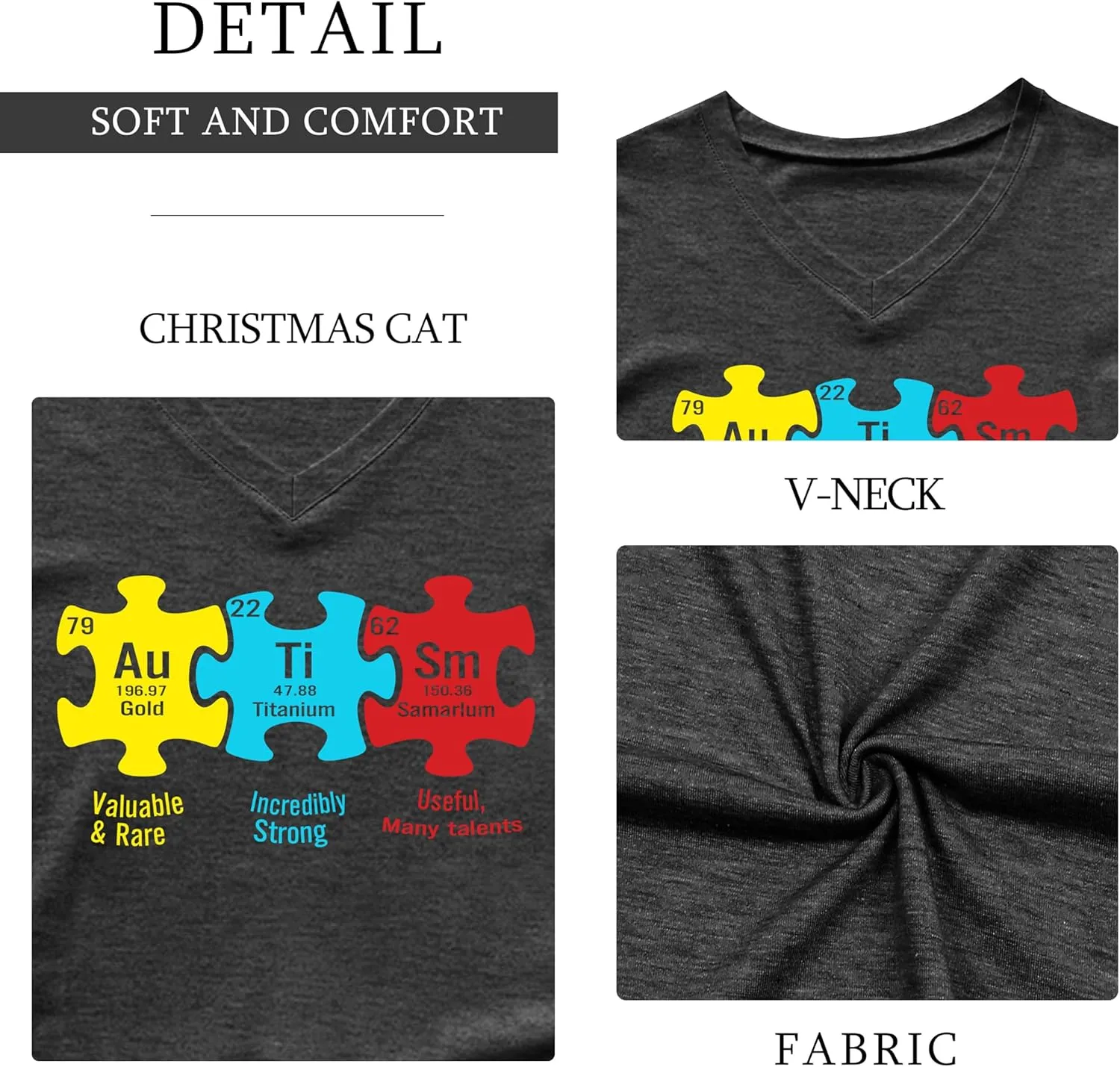 Autism Awareness Shirt for Women I Wear Blue Tshirt Autistic Mom T-Shirt Puzzle Piece Short Sleeve Tops