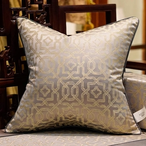 Avigers 24 x 24 Inches Chinese Style Grey Chain Cushion Cases Luxury Throw Pillow Covers Decorative Pillows for Couch Living Room Bedroom Car 60 x 60cm