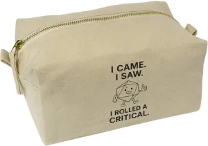 Azeeda 'I Came. I Saw. I Rolled a Critical' Canvas Wash Bag/Makeup Case (CS00044435)