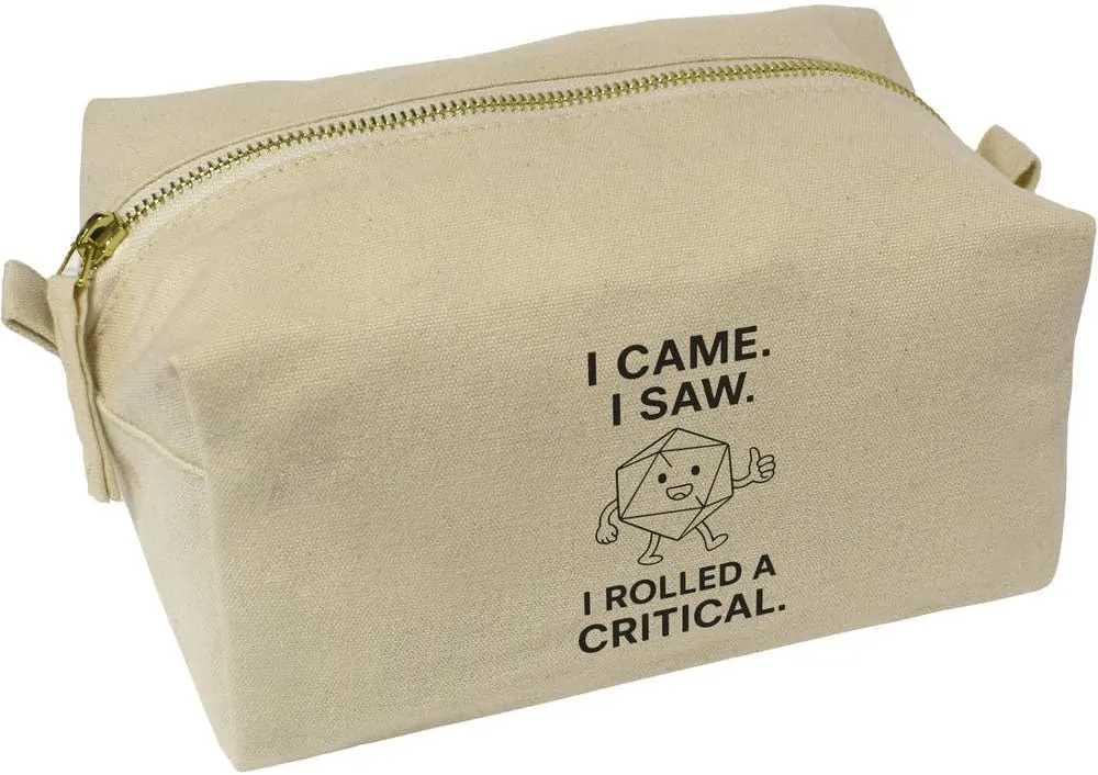 Azeeda 'I Came. I Saw. I Rolled a Critical' Canvas Wash Bag/Makeup Case (CS00044435)