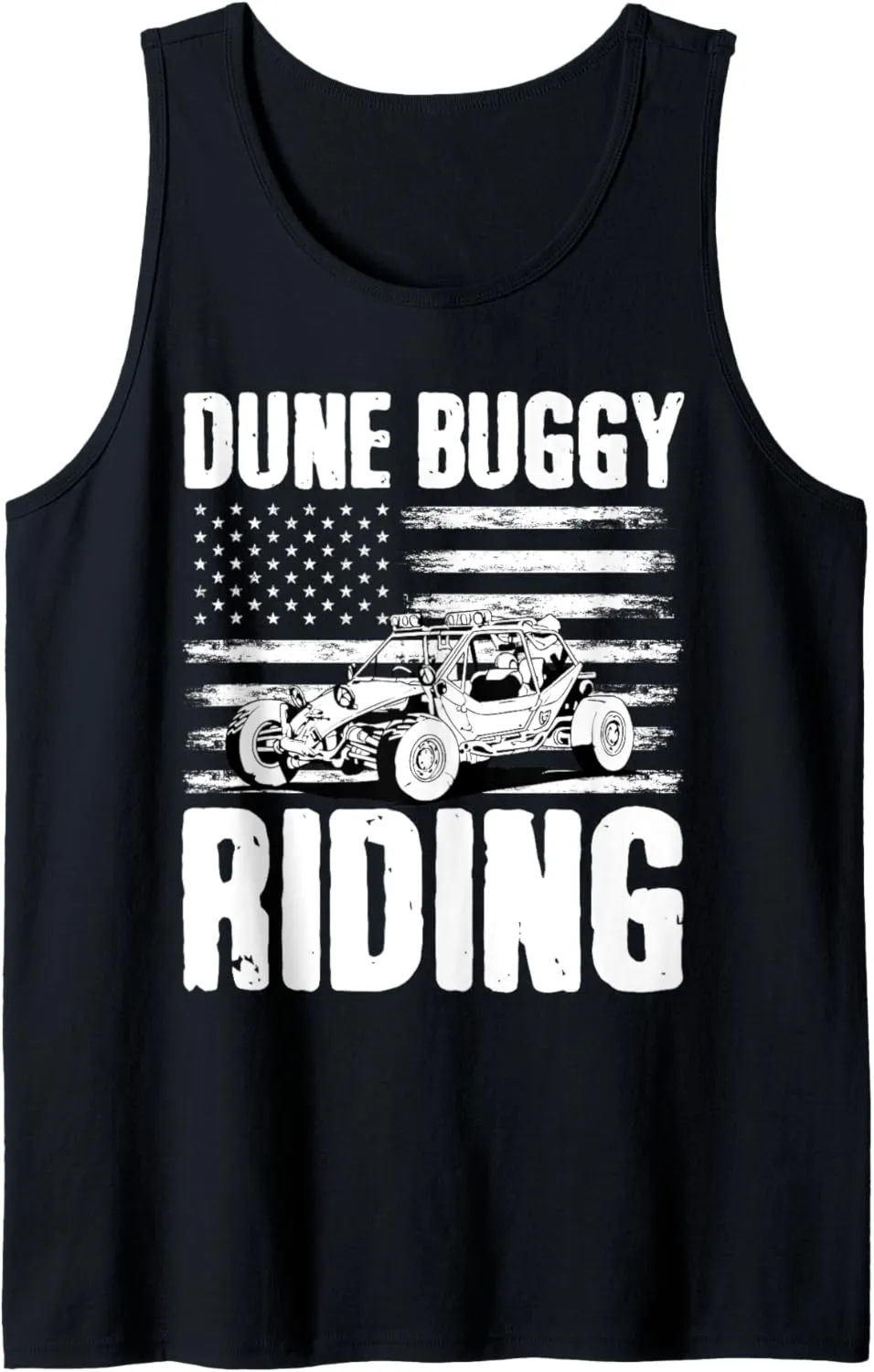 Beach Sand Race Rail Racing Car American USA Flag Dune Buggy Tank Top