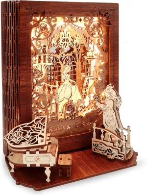 Beauty and The Beast 3D Puzzle Nightlight – LED 3D Puzzle Gifts – 3D Wood Puzzles Storybook Nightlight Home Décor for Kids and Adults