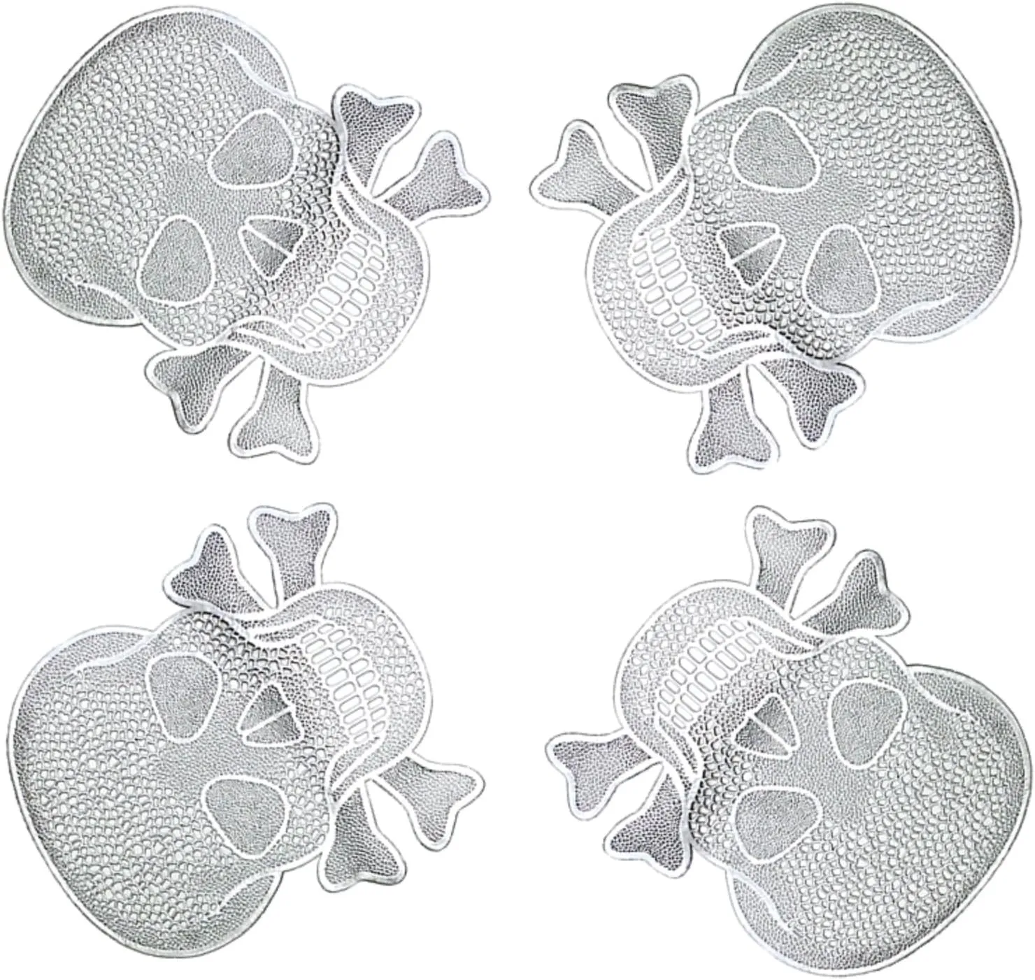Benson Mills Halloween Skull, Silver/Black