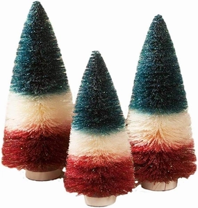 Bethany Lowe Americana Bottle Brush Trees (Set of 3)