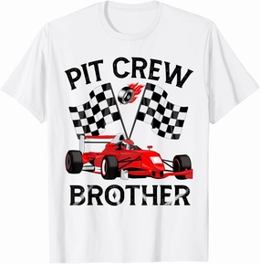 Brother Pit Crew Race Car Racing Birthday Boy Kids T-Shirt