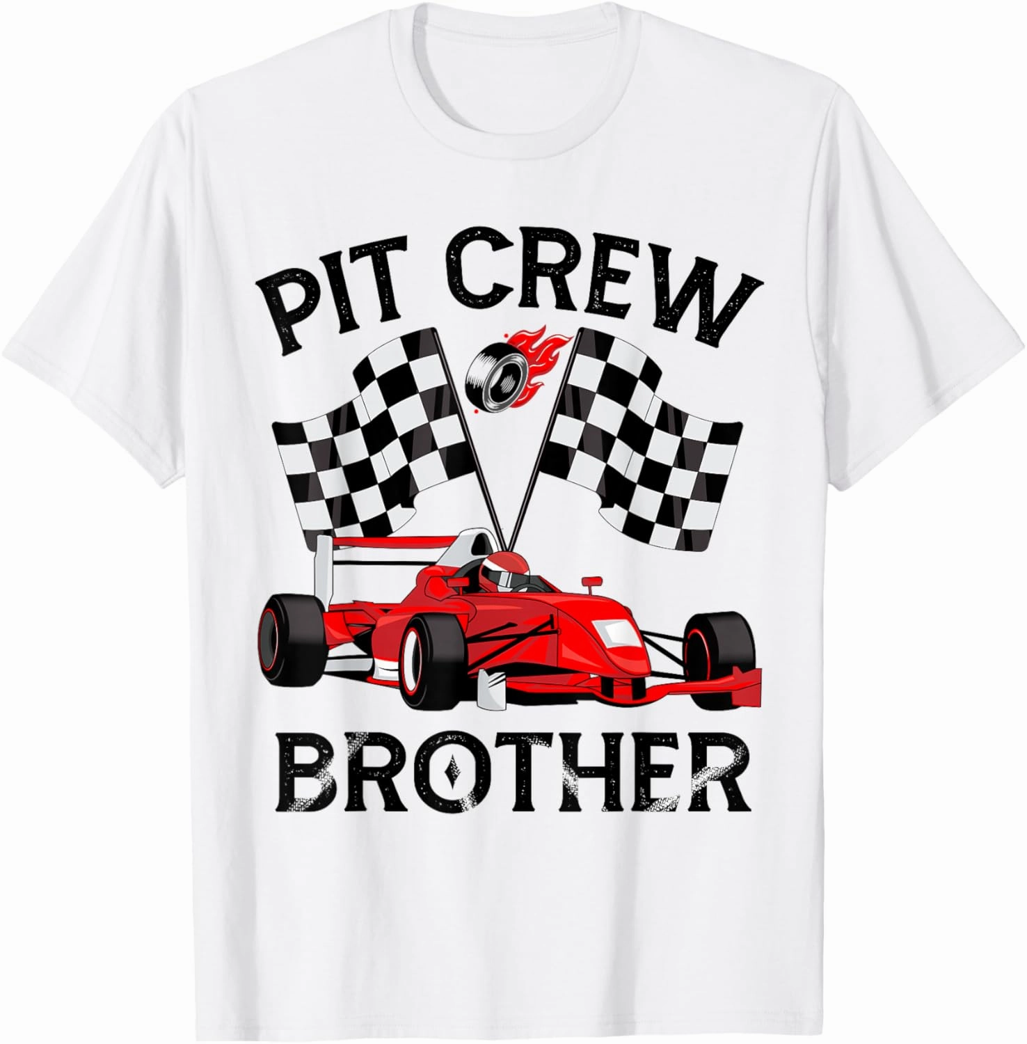 Brother Pit Crew Race Car Racing Birthday Boy Kids T-Shirt
