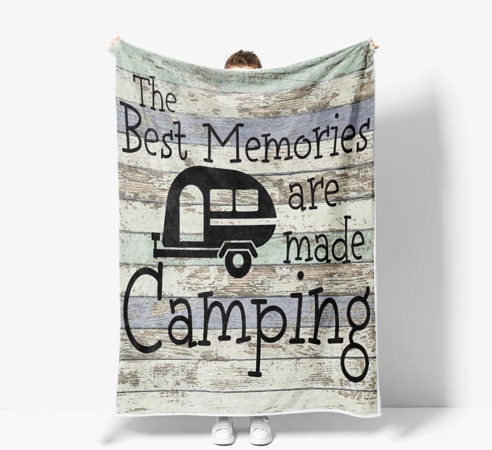Camping Blanket, Outdoor Throw Blanket, Gifts Blanket for Women Men Kids Adults, Gift Blankets for Camping Lovers, Camping Decor for Bedding RV Campsite Hiking,50"X60"