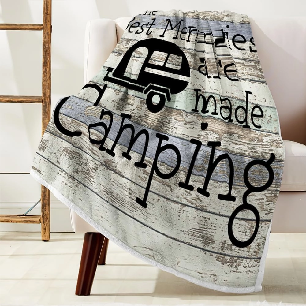 Camping Blanket, Outdoor Throw Blanket, Gifts Blanket for Women Men Kids Adults, Gift Blankets for Camping Lovers, Camping Decor for Bedding RV Campsite Hiking,50"X60"