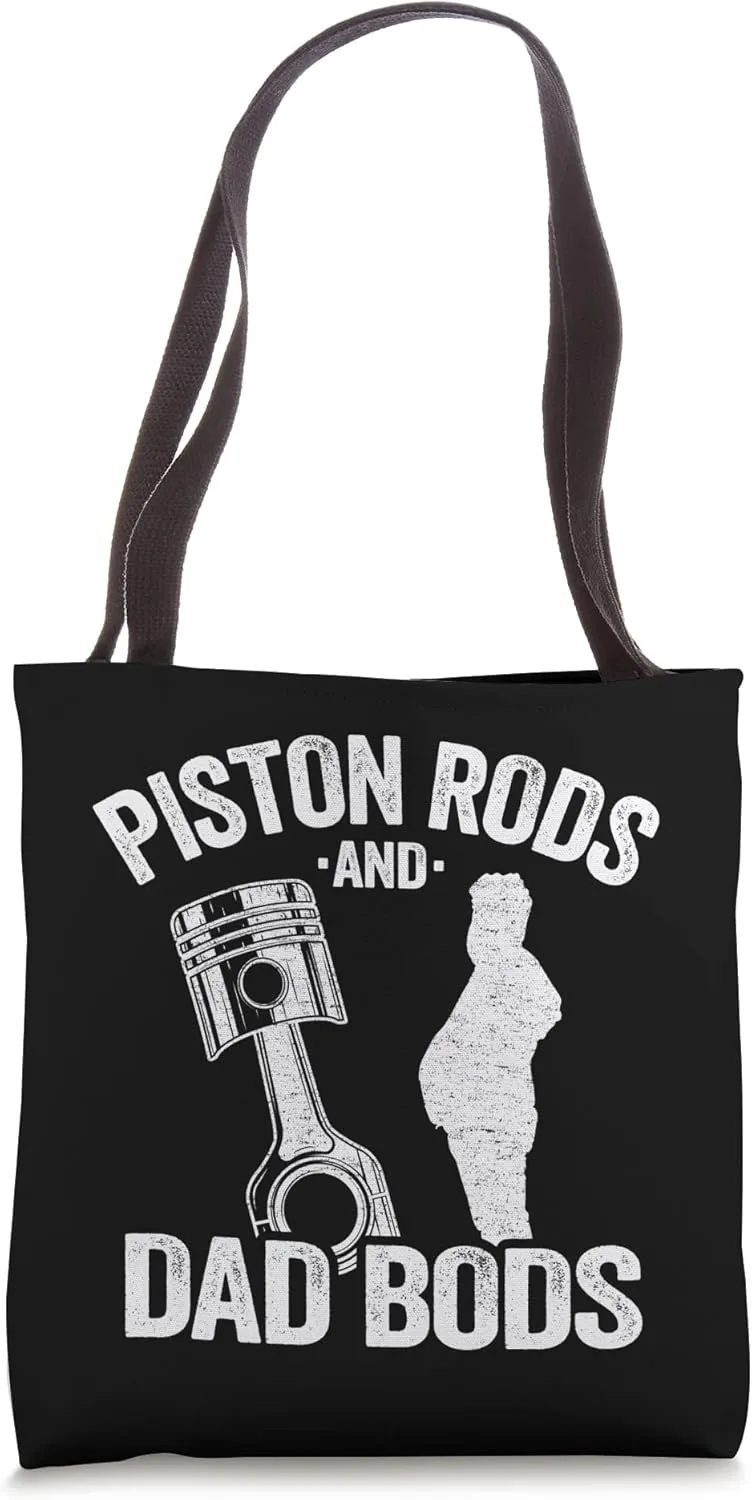 Car Mechanic Garage Race Car Parts Piston Rods And Dad Bods Tote Bag